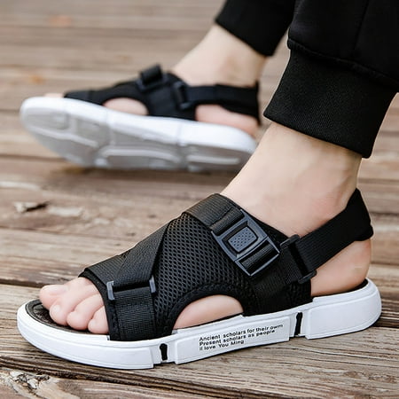 

ZTTD Men Sports Sandals Fashion Solid Color Hollow Out Casual Breathable Slippers Shoes