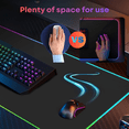 thumbnail image 7 of Swayvoo RGB Gaming Mouse Pad with Wireless Charging, LED Desk Mousepad with Phone Holder, 15W Fast Charging, 11 Light Modes, Waterproof Large Keyboard Mat for Home and Office, 7 of 7