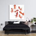 thumbnail image 2 of Poissons Rouges - Toile 36"x36 Pouces - Impression sur Demande, 2 of 5