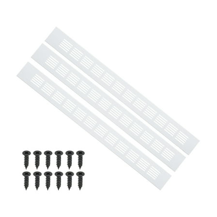 Uxcell 20 x 2 Inch Door Air Vent Cover, 3 Pcs Heavy Duty Grille Ventilation, Silver