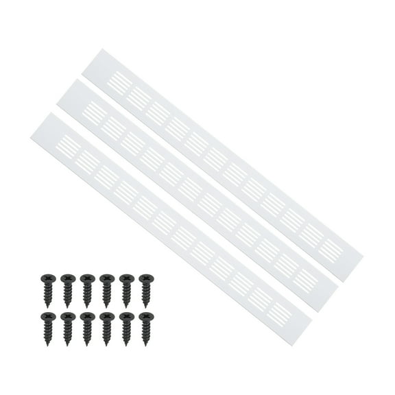 Uxcell 20 x 2 Inch Door Air Vent Cover, 3 Pcs Heavy Duty Grille Ventilation, Silver