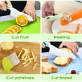 thumbnail image 4 of Jetcloudlive 7 Pzas Cuchillo de Cocina de Madera para Niños, Juego de Cuchillos Seguros de Plástico Incluye Cuchillo Seguro de Madera para Niños, Bordes Dentados Cuchillo de Plástico para Niños Peque, 4 of 11