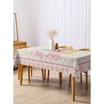 thumbnail image 3 of Easter Rectangle Tablecloth, Colorful Polka Dot Bunny Vintage Pink Checkered Plaid Waterproof & StainResistant Tablecloth, Washable Oil-proof Table Cover for Dining/Party/Wedding/Buffet 54x108 In, 3 of 9