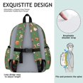 thumbnail image 5 of Football and Baseball Green Pattern Cute School Backpack with Padded Back and Adjustable Shoulder Straps 13.4"x11"x4.7", 5 of 5