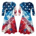 thumbnail image 6 of BOMYJESK Womens Maxi Dress 250th Anniversary Stars Stripes A-Line Dress Boho Independence Day 4th July 2026 Summer Dresses Casual Party Apparel Deep Red XL, 6 of 7