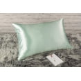 thumbnail image 4 of 100% Silk Pillowcase for Hair Zippered Luxury 25 Momme Mulberry Silk Charmeuse Silk on Both Sides of Cover -Gift Wrapped- (Standard, Mint Green), 4 of 6