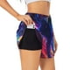 thumbnail image 1 of Balery Cosmic Cat Psychedelic Journey Pantalones cortos deportivos para mujer con forro y dos bolsillos, elásticos, para entrenamiento, gimnasio, yoga-Small, 1 of 7