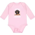 thumbnail image 3 of Inktastic Protected by a Dachshund Dog Boys or Girls Long Sleeve Baby Bodysuit, 3 of 5