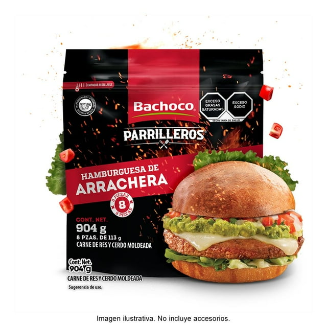 Hamburguesa Arrachera Parrilleros Bachoco 904g