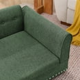 thumbnail image 6 of 55" Large Elevated Dog Couch with Armrests and Tufted Backrest, Dog Sofa for Small/Medium/ Large Dogs, Upholstered Loveseat Pet Bed with Nailhead Trim, 6 of 9