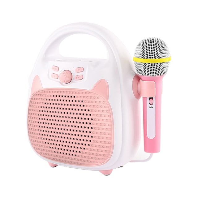 tredstone Machine de Karaoké pour Enfants Jouets Chantants Microphone Jouet Intérieur Extérieur Portable Rose