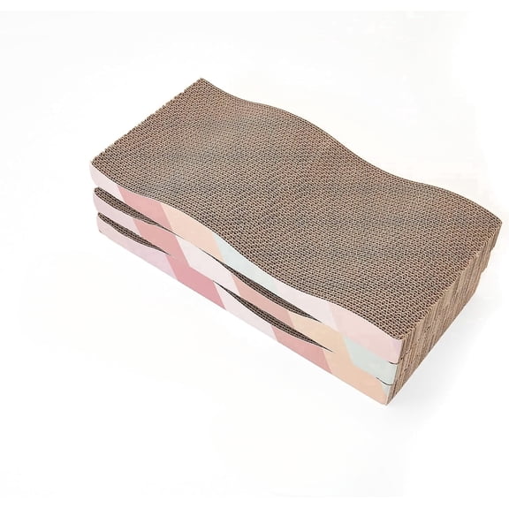 Cat Scratching Pads Cardboard Cat Scratchers for Indoor Cats Reversible Large Wide Corrugated (3pcs)