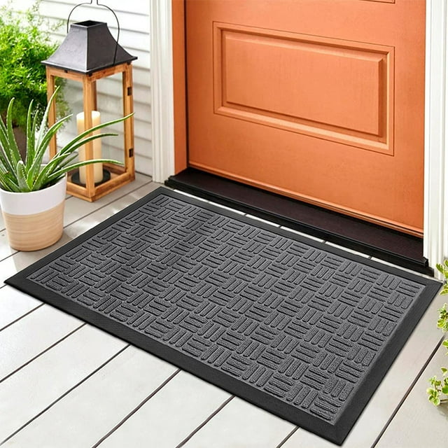 Tapete para puerta delantera 1 paquete de tapete de bienvenida para interiores y exteriores, absorbente y drenante de agua Felpudo de entrada resistente para puertas traseras delanteras, cuartos