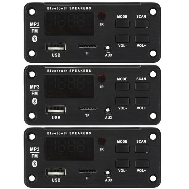 3X Placa Decodificadora de MP3 Amplificador 25Wx2 12V MóDulo de Audio Reproductor MP3 Inalámbrico