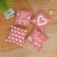 thumbnail image 3 of Happy Valentines Day Pillow Covers 20x20 Set of 4 Pink Love You Heart Velvet Throw Pillow Covers Wedding Anniversary Be Mine Pillow Cases Cushion Covers for Outdoor Couch Sofa Decoration(20 Inch), 3 of 5
