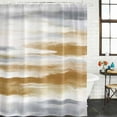 thumbnail image 3 of Brown Gray White Waterproof Fabric Shower Curtain,Vintage Rustic Abstract Mottled Art Waterproof Fabric Shower Curtain for Bathroom Curtains Bathtubs Shower Curtains with 12 Hooks Standard 66x72, 3 of 8