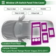 thumbnail image 2 of Unique Bargains Window Lift Switch Panel Trim Cover for Land Rover Range Rover Vogue 2013-2017 Front Rear Car Door Window Control Button Sticker Carbon Fiber Purple, 2 of 6