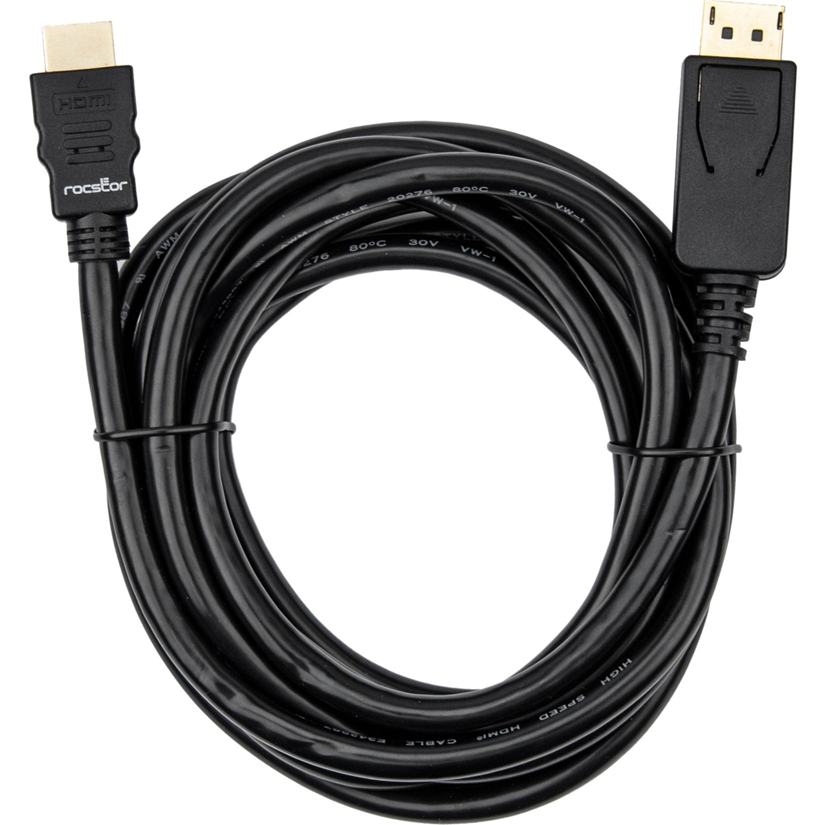 Rocstor Premium 6ft DisplayPort to HDMI Converter Cable Black Y10C261B1