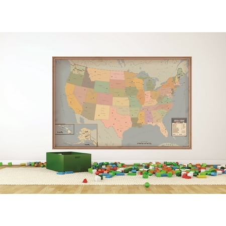 - Decal Wall Sticker : Colorful United States Of America Us Map Classroom School Learning Teaching 12x18 Inches