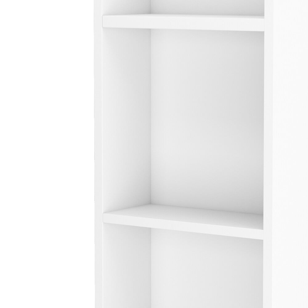Salon Station 5 Compartments 1 Drawer 1 Door MDF Barber Cabinet Hair Styling Shelf Storage Organizer for Beauty Salon Barber Shop Use
