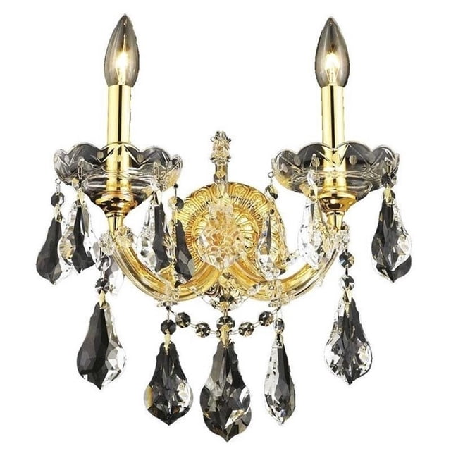 Elegant Lighting Maria Theresa Transitional 2 Light E12 Gold Wall Sconce