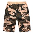 thumbnail image 2 of Tyhengta Mens Shorts Casual Sports Drawstring Zipper Pockets Elastic Waist CamoKhaki 30, 2 of 8