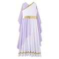 thumbnail image 4 of DPOIS Kids Girls Greek Toga Dress Ancient Roman Empress Dress Lavender 6, 4 of 6
