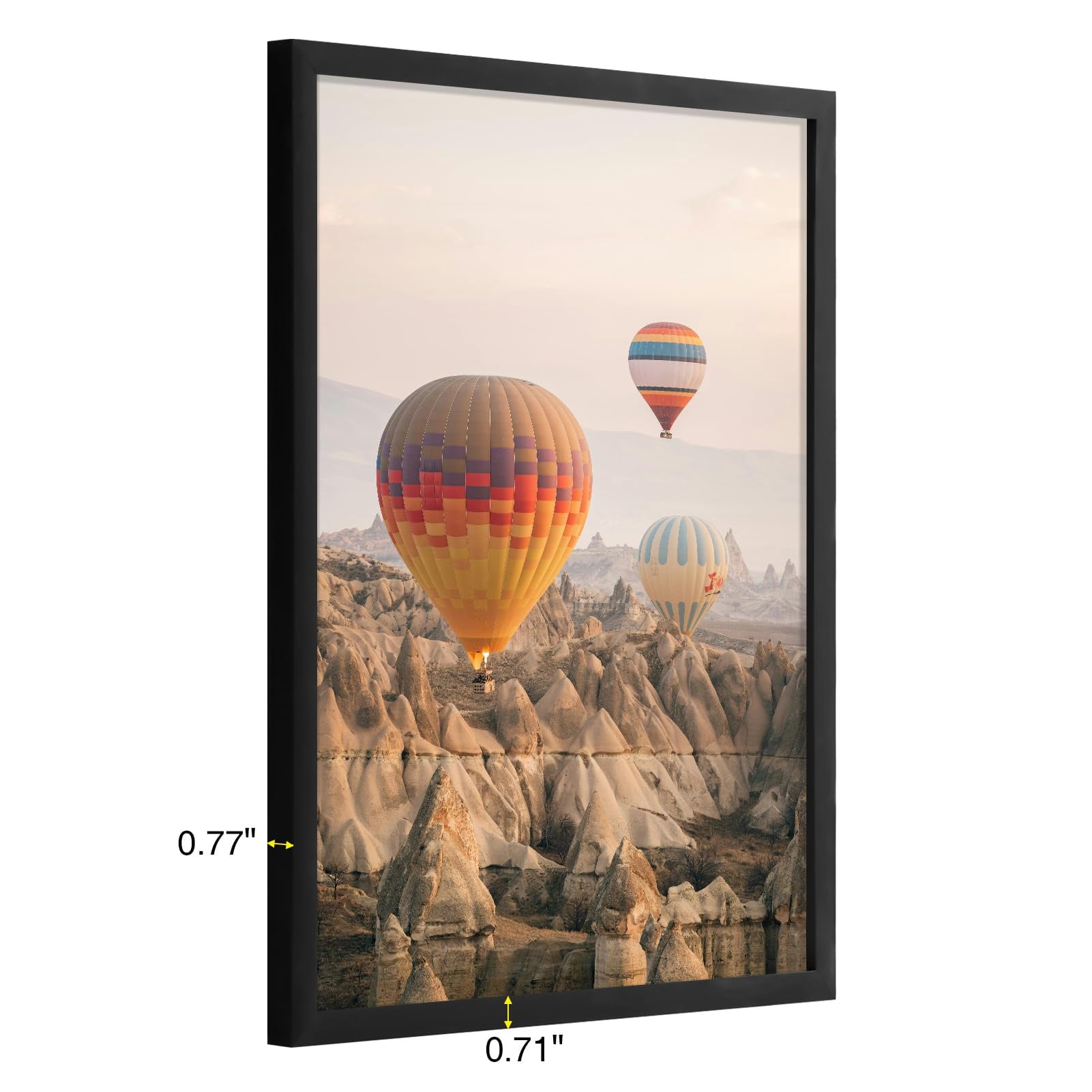 decorUhome 16x20 Picture Frame for Wall, Plexiglass, Displays Poster 11x14 with Mat or 16x20 without Mat, PVC Frame Material, Horizontal or Vertical Hanging, Black