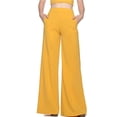 thumbnail image 2 of REALiKUN Womens Wide Leg Pants Lounge High Waisted Yoga Pants Comfy Pajamas Dance Sweatpants with Pockets Yellow L, 2 of 5