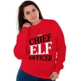 thumbnail image 4 of Xmas Chief Elf Officer Santa Helper Unisex Plus Fleece Graphic Sweatshirt Brisco Brands 4X, 4 of 5
