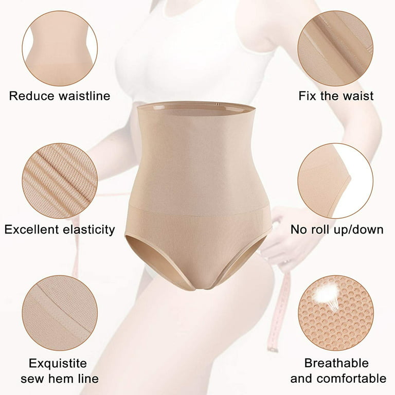 Lilvigor High-waist Tummy Control Shapewear with Silicone Anti-slip band  for Women Plus Size Body Shaper Shorts 