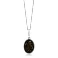 thumbnail image 2 of Gem Stone King 925 Sterling Silver 5.00 Ct Smokey Quartz 10X14MM Oval Pendant Necklace with 18 inches Chain, 2 of 3