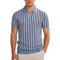 thumbnail image 1 of DGMIOCS Polo de Voyage pour Homme Résistant aux Plis Coupe Ajustée Vacances Bleu m, 1 of 5