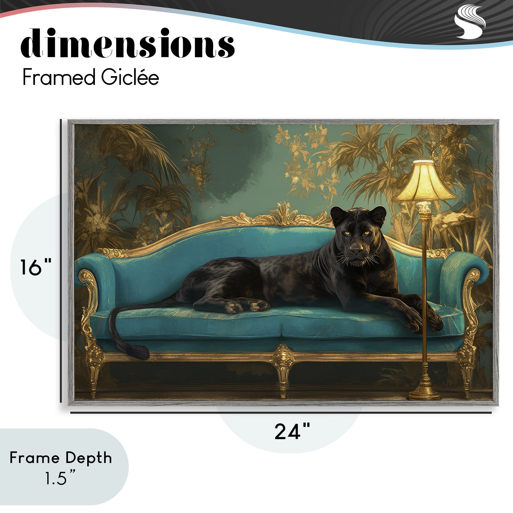 Stupell Industries Exotic Lounging Panther Gray Framed Giclee Art, design by Tina LeCour