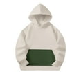 thumbnail image 4 of TFEOQRY Children girls and boys hoodei Crewneck Oversized Hooded Sweatshirt Kids Fashion Long Sleeve Pullover Tops Khaki, 4 of 8