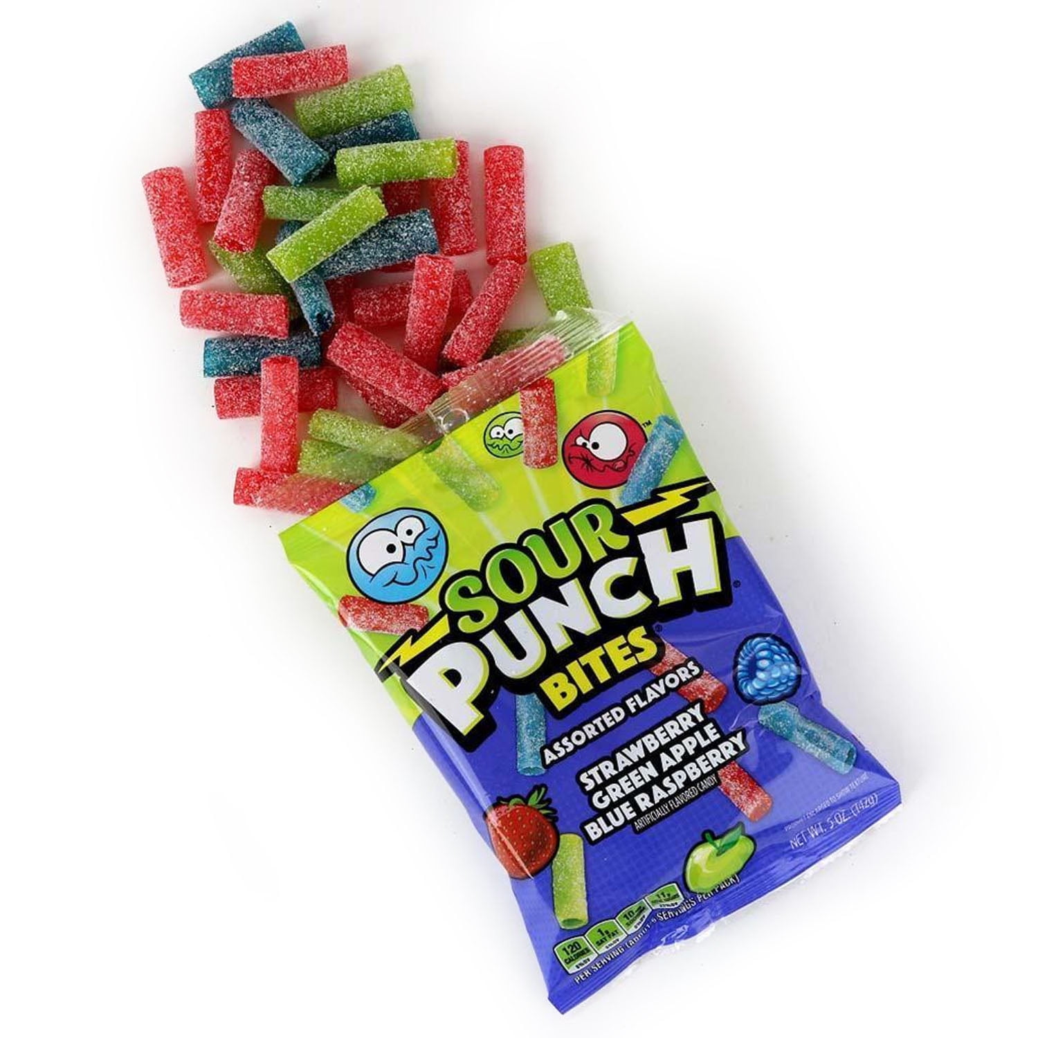 (6 pack) Sour Punch Bites Assorted Flavors Candy, 5oz Bag