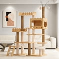thumbnail image 7 of Villeston 66.9" Wood Cat Tree Tower for Indoor Cats with Sisal-Covered Scratching Posts and Top Perch, Cat Condo with Acrylic Hammock for Small Large Cats, 7 of 7