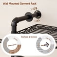 thumbnail image 4 of ROGALIS H4 Wall Mounted Closet System, Expandable Industrial Pipe Clothes Rack Clothing Rack for Hanging Clothes, Heavy Duty Closet Organizers and Storage in Wardrobe Closet, 4 of 9