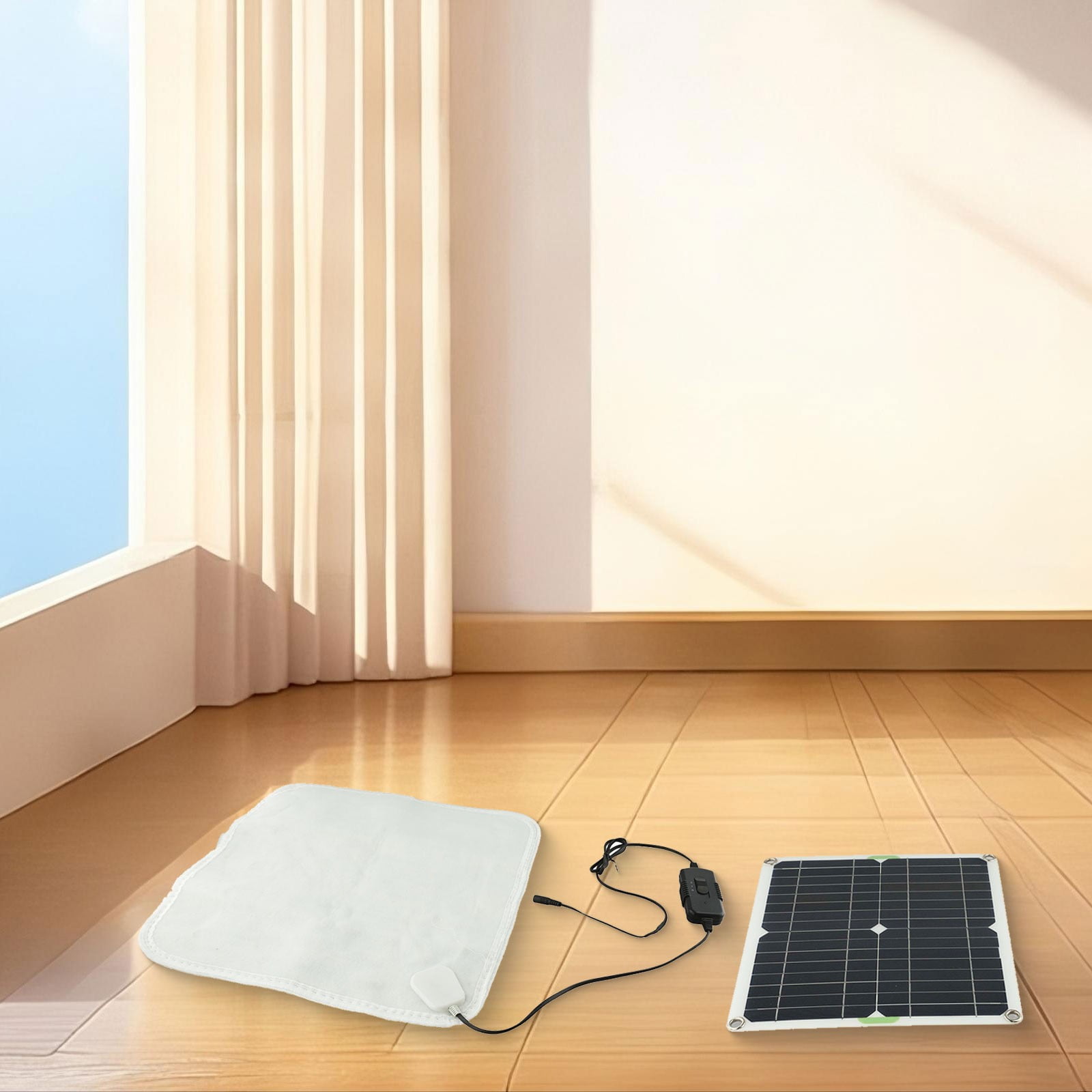Goodhd 50W Solar Heating Pad Pet Heating Pad Foot Warmer Carpet With Energy Storage Box
