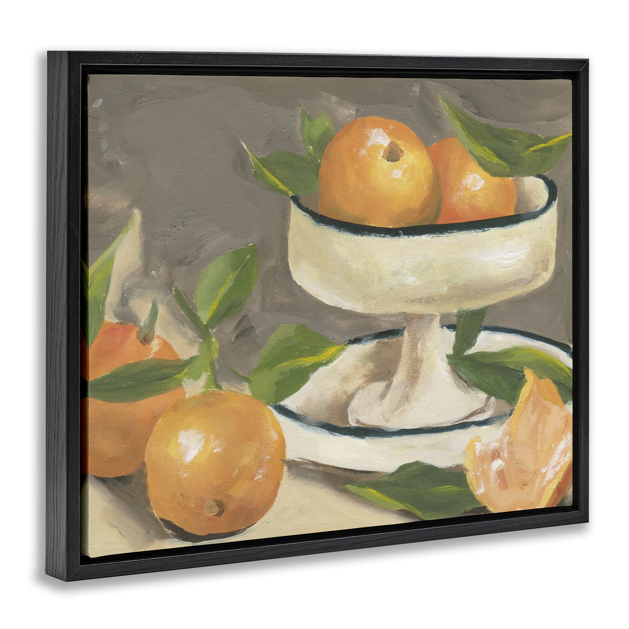 Stupell Industries Citrus In Stillness Black Framed Floater Canvas Wall Art, design by Melissa Wang