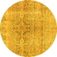 thumbnail image 1 of Ahgly Company Indoor Round Persian Yellow Bohemian Area Rugs, 4' Round, 1 of 4