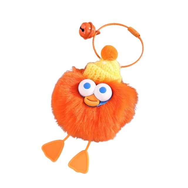 Llavero de peluche portátil, divertido, para hombres, mujeres y niños, regalo de cumpleaños Naranja