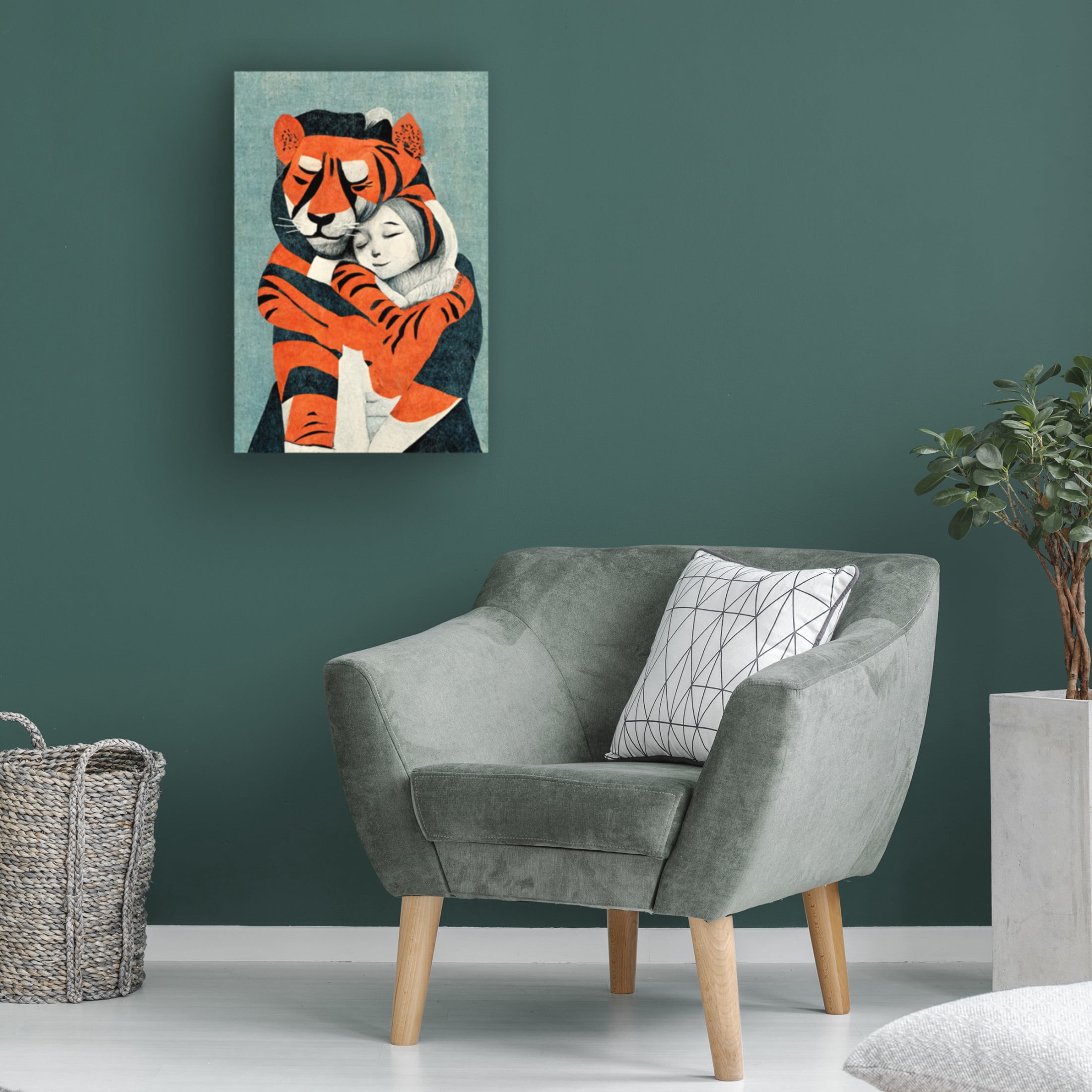 Canvas Wall Art - Treechild 'My Tiger And Me' Wall Art for Living Room, Bedroom, or Office D?cor by Trademark Fine Art - 12 x 19 Inches