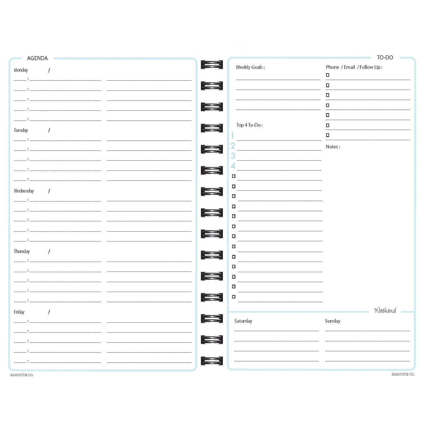 Kahootie Co. Kahootie Co Weekly Planner, 6-inch x 9-inch, Navy Stripe (ITKWNS)