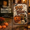 thumbnail image 3 of Halloween Trick or Treat Garden Flag with LED Lights, 12 x 18 Inch Double Sided Polyester Boo Ghost Bat Pumpkin Skull Witch Yard Flag for Farmhouse Holiday Decor, 3 of 5