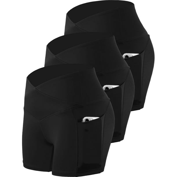 Cadmus Women's High Waist Tummy Control Yoga Shorts 4"/8" Spandex Compression Biker Shorts Side