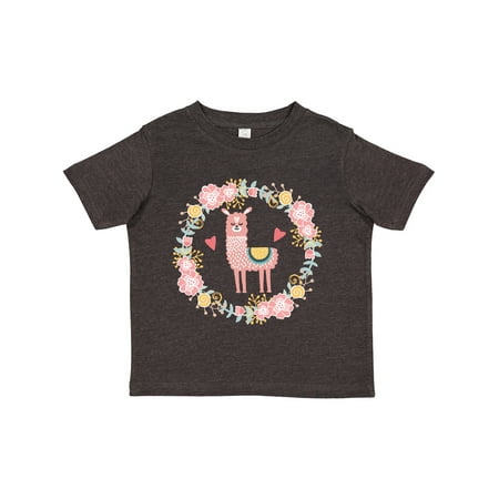 

Inktastic Llama Rose Flower Wreath Gift Toddler Toddler Girl T-Shirt