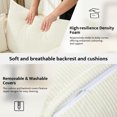thumbnail image 2 of BRILHAMEZ 35" Oversized Accent Chair, Modern Corduroy Lounge Chair with Armrest Pillows, Comfy Reading Sofa for Living Room & Bedroom, White, 2 of 9