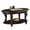 Espresso, variant on 42" Wood Coffee Table for Living Room, 2-Tier Oval Coffee Table with Open Storage Shelf, Antique Table Legs with Elegant Carvings, Easy Assembly, Cherry