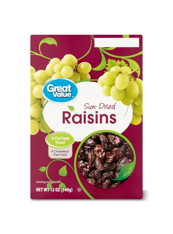 Great Value Sun-Dried Raisins, Allergens Not Contained, 12 oz